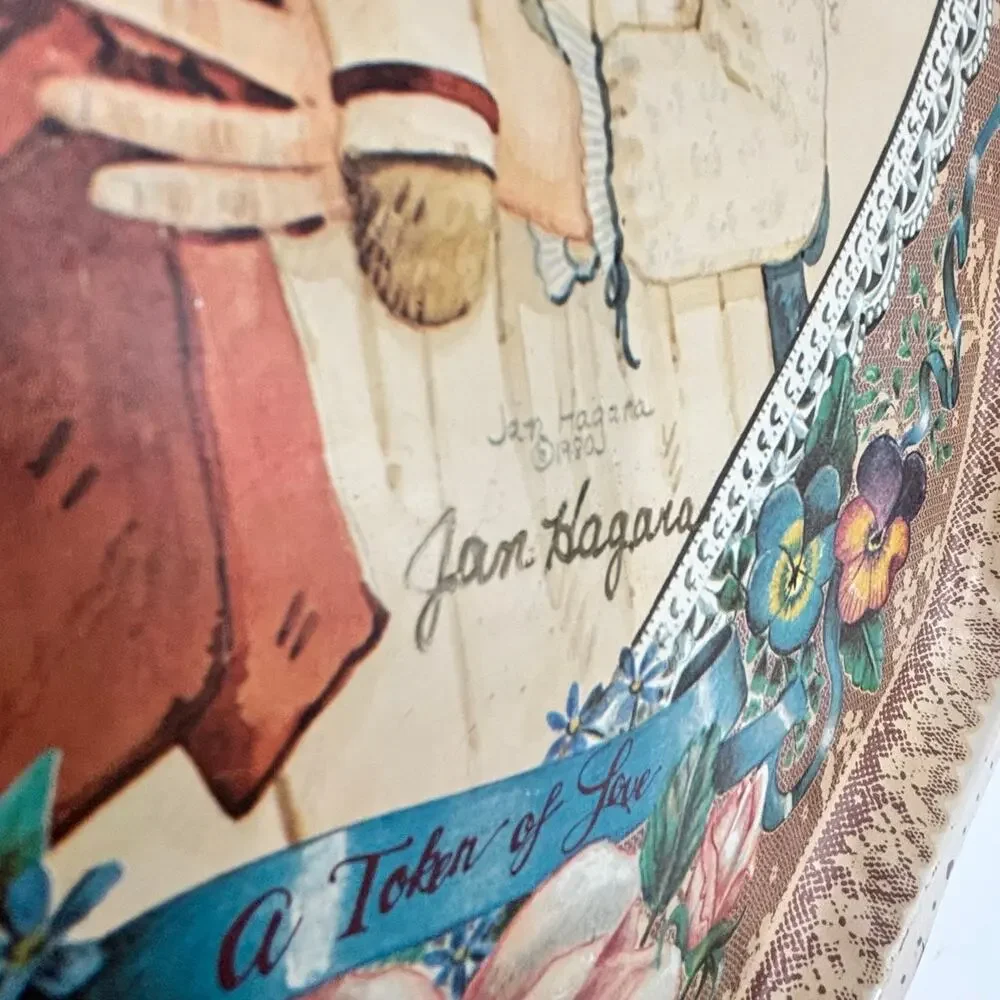 Vintage Jan Hagara “A Token of Love” Decorative Tin Tray